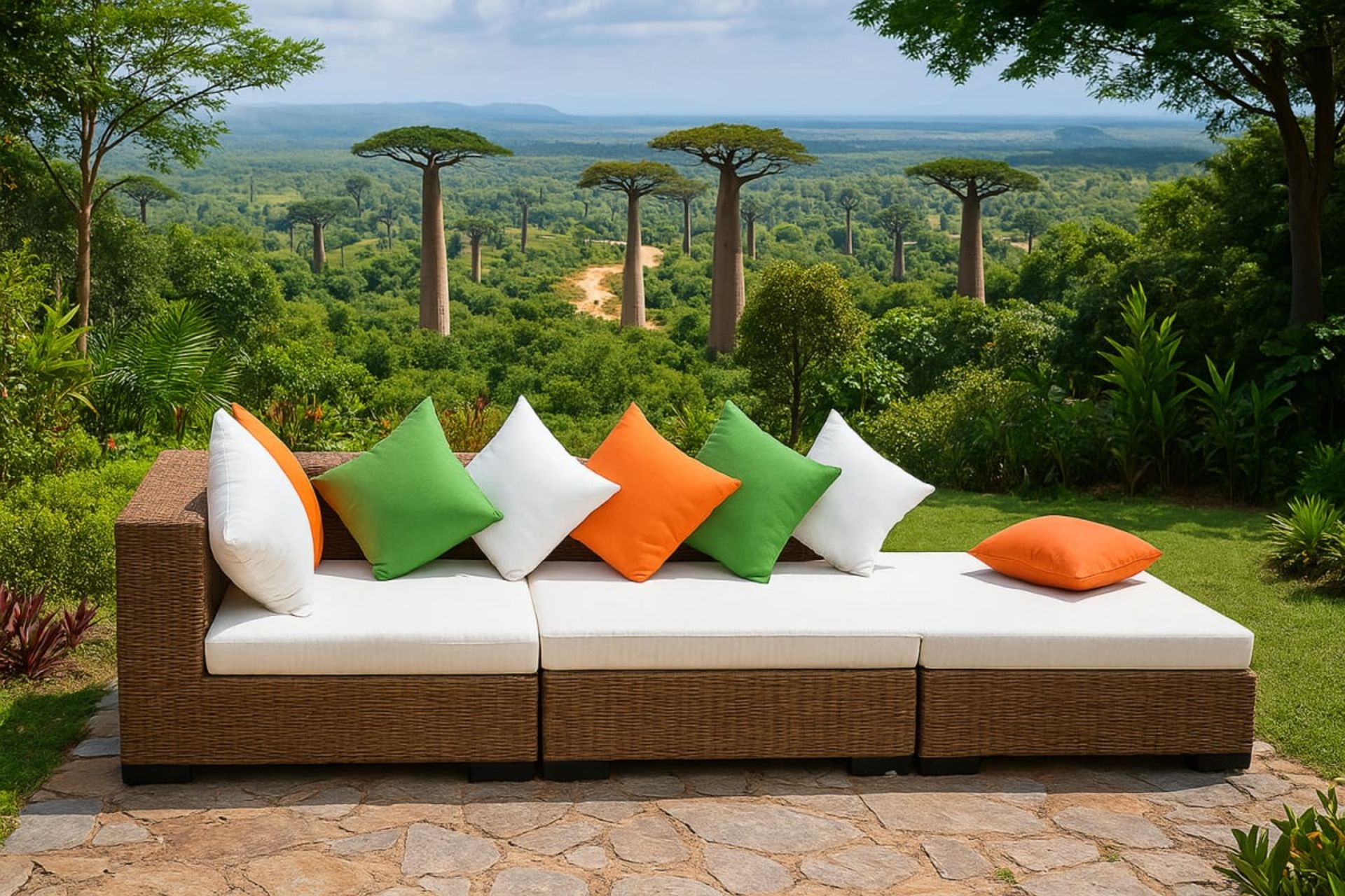 Salon de jardin - Mobilier artisanal Ebène Madagascar