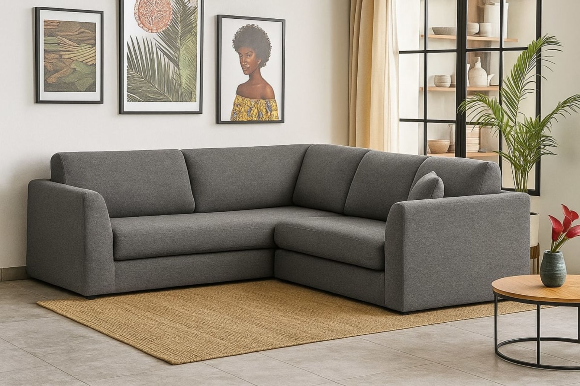 Canapé d'angle moderne - Mobilier artisanal Ebène Madagascar