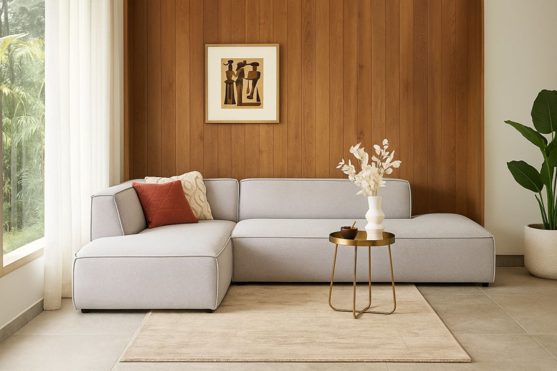 Canapé d'angle modulable lounge - Mobilier artisanal Ebène Madagascar