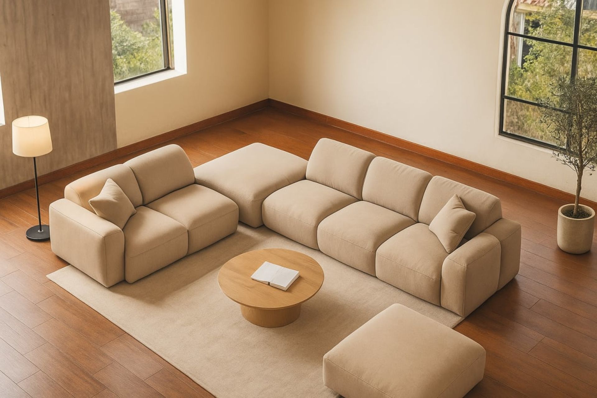 Canapé modulable d'angle - Mobilier artisanal Ebène Madagascar