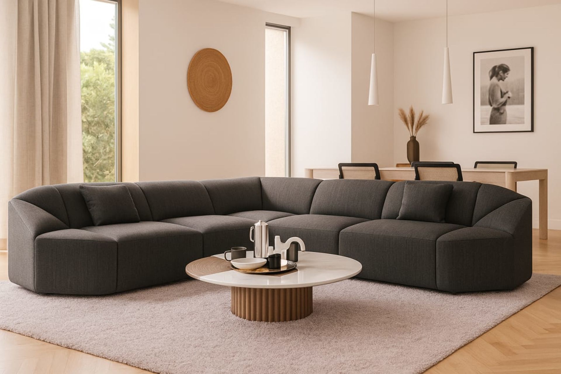 Canapé d'Angle Modulaire - Mobilier artisanal Ebène Madagascar