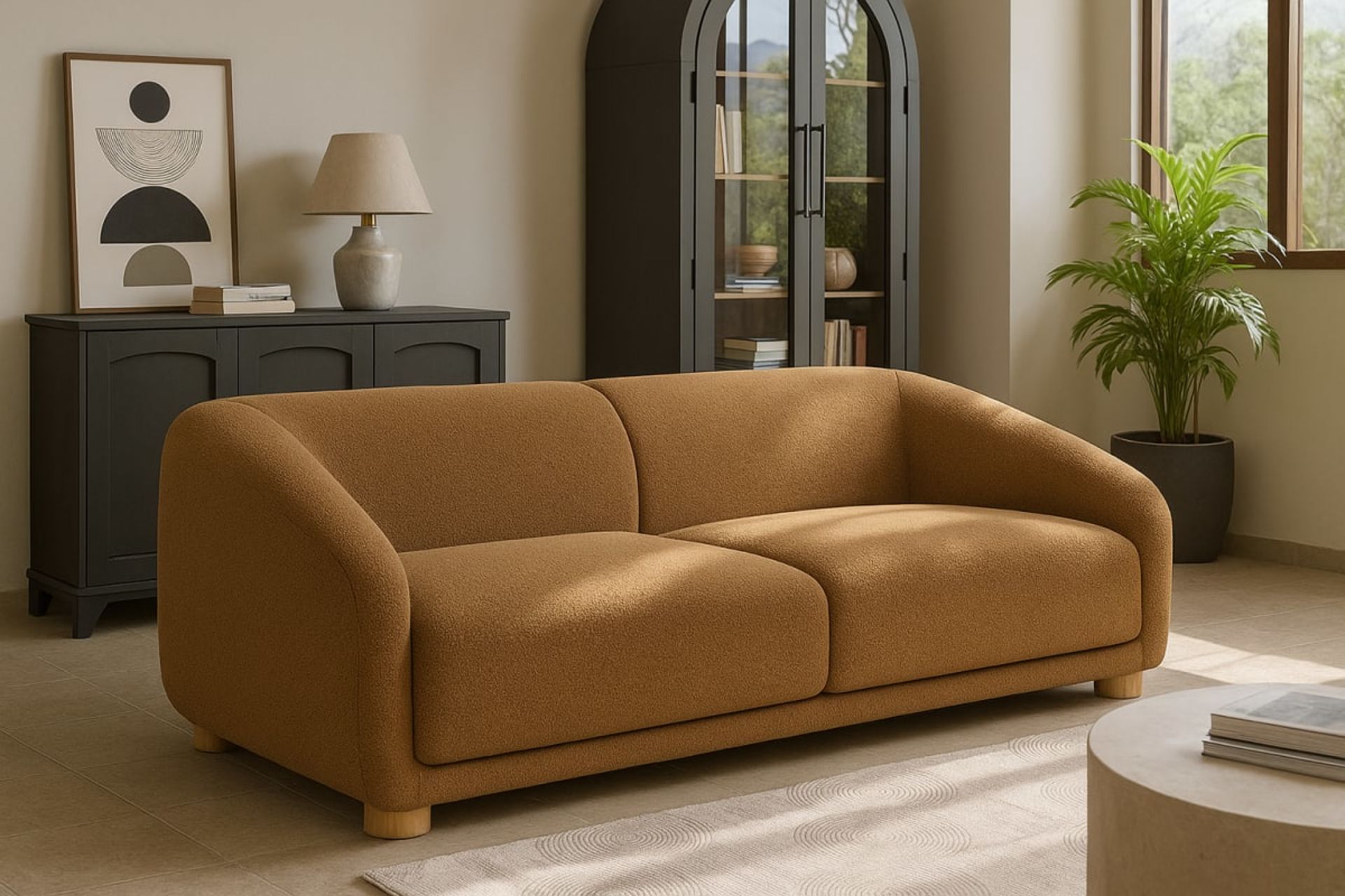 Canapé Moderne - Bouclette - Mobilier artisanal Ebène Madagascar