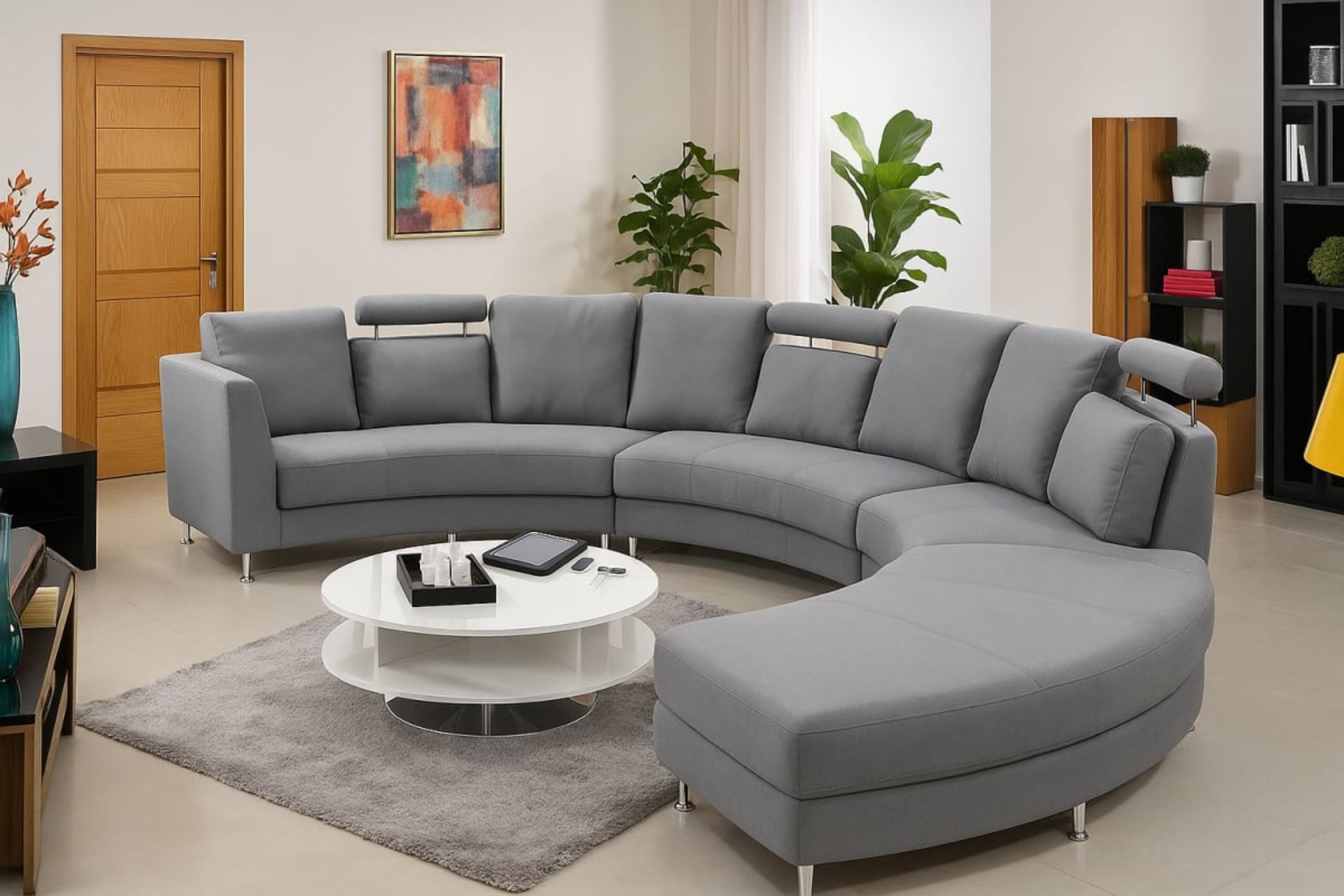 Canapé Circulaire Modulable - Mobilier artisanal Ebène Madagascar