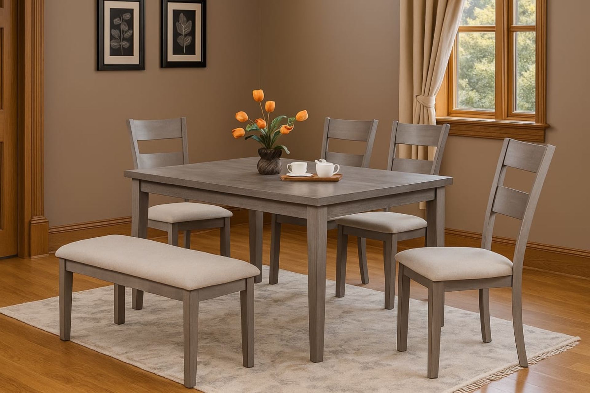 Ensemble de Salle à Manger Contemporain - Mobilier artisanal Ebène Madagascar