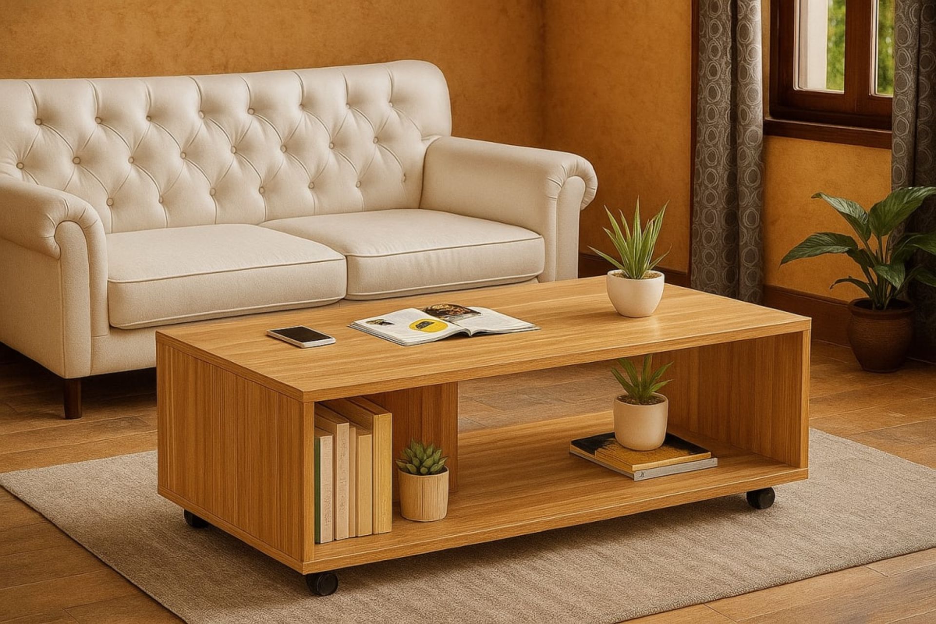 Table Basse Nomade - Mobilier artisanal Ebène Madagascar