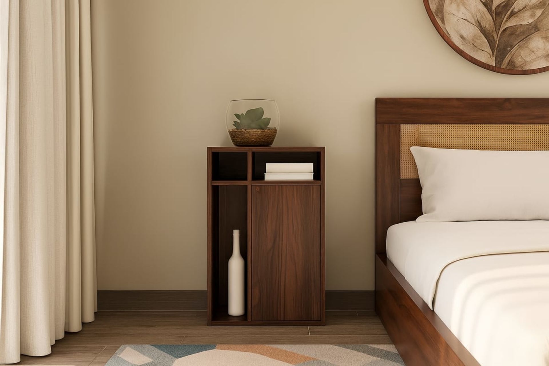 Chevet Minimaliste - Mobilier artisanal Ebène Madagascar