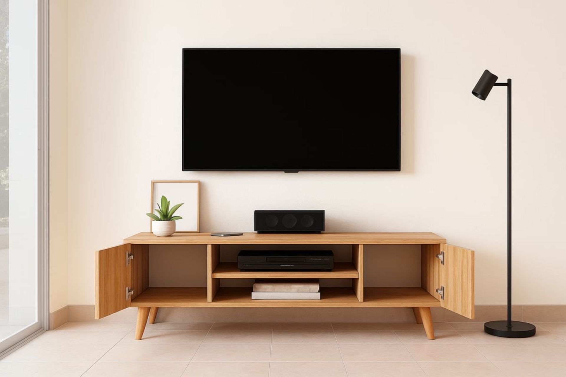 Meuble TV Scandinave - Mobilier artisanal Ebène Madagascar