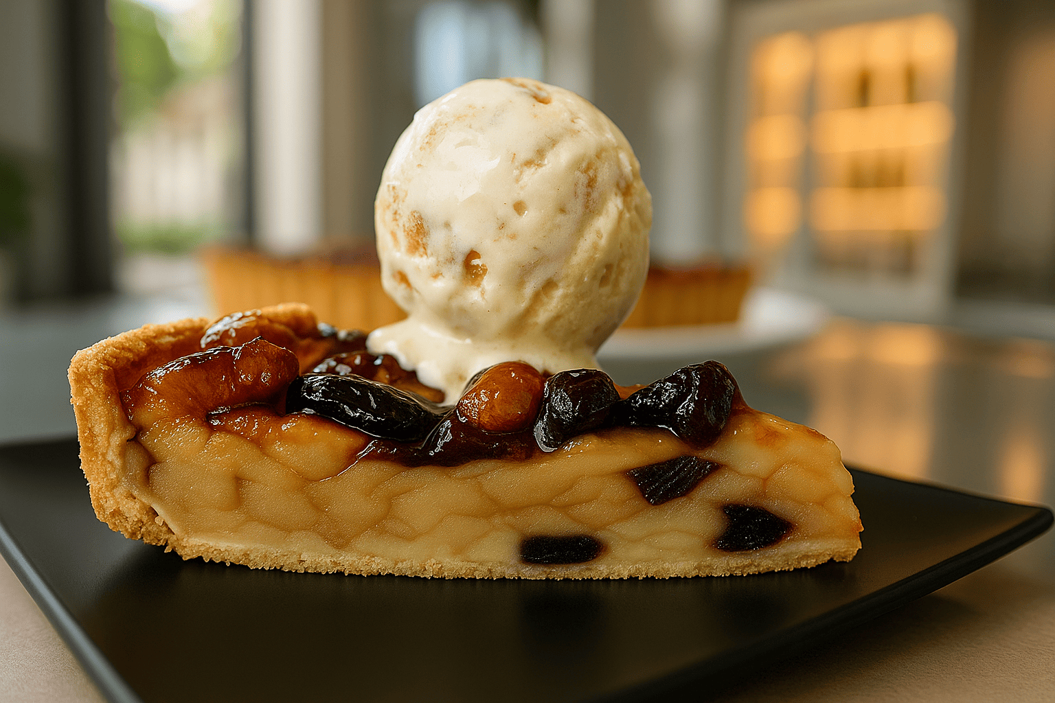 TARTE DE MAÇÃ COM BOLA DE GELADO