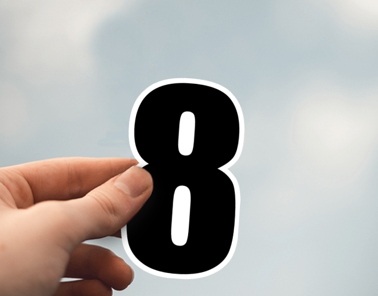 (38) Removable White Vinyl Semi-Glossy Die-Cut Sticker