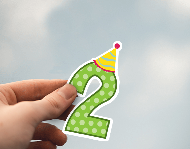 (38) Removable White Vinyl Semi-Glossy Die-Cut Sticker