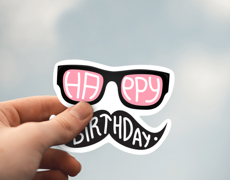 (38) Removable White Vinyl Semi-Glossy Die-Cut Sticker