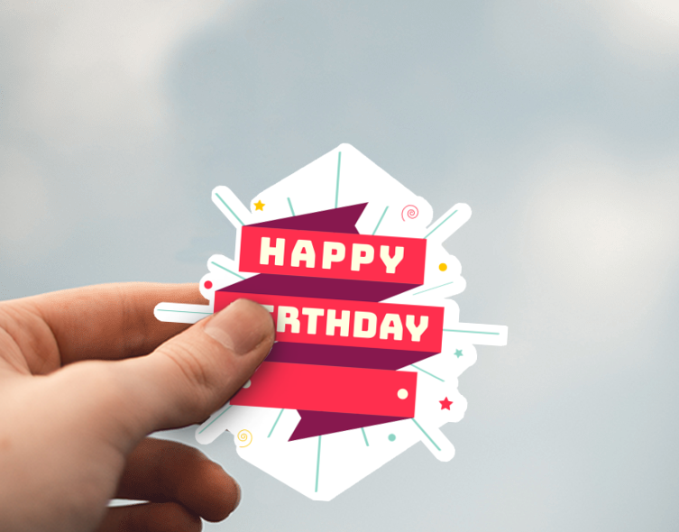 (38) Removable White Vinyl Semi-Glossy Die-Cut Sticker