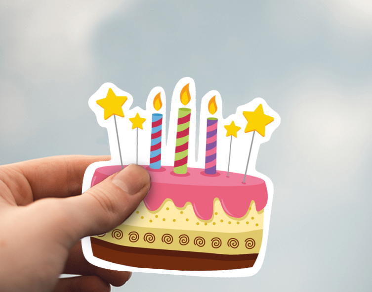 (38) Removable White Vinyl Semi-Glossy Die-Cut Sticker