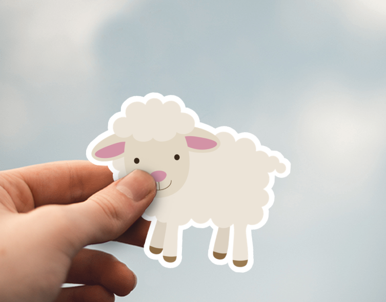 (38) Removable White Vinyl Semi-Glossy Die-Cut Sticker