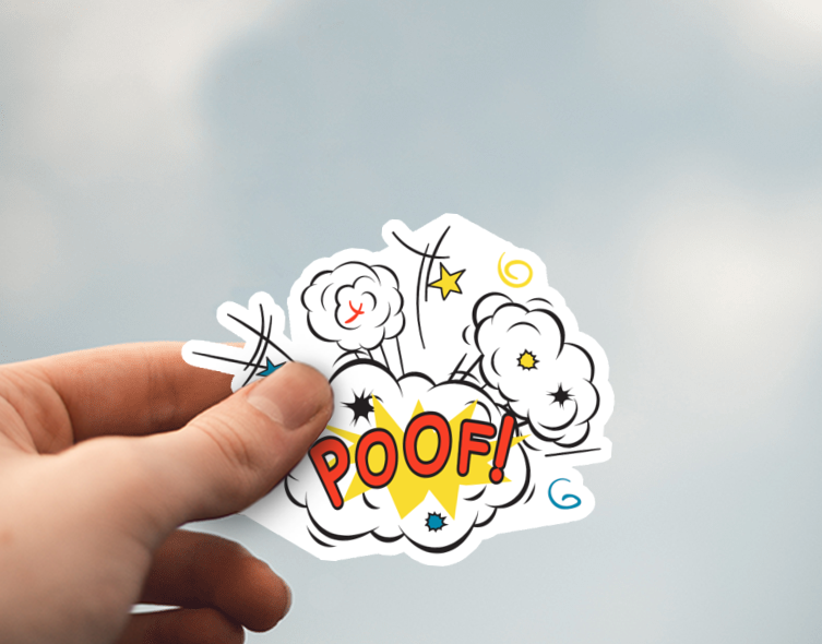 (38) Removable White Vinyl Semi-Glossy Die-Cut Sticker