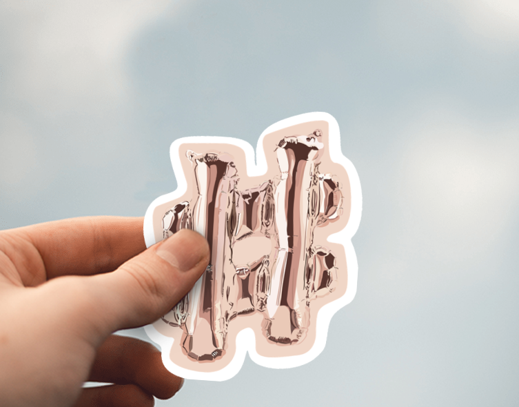 (38) Removable White Vinyl Semi-Glossy Die-Cut Sticker