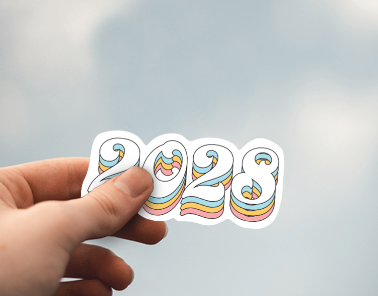 (38) Removable White Vinyl Semi-Glossy Die-Cut Sticker