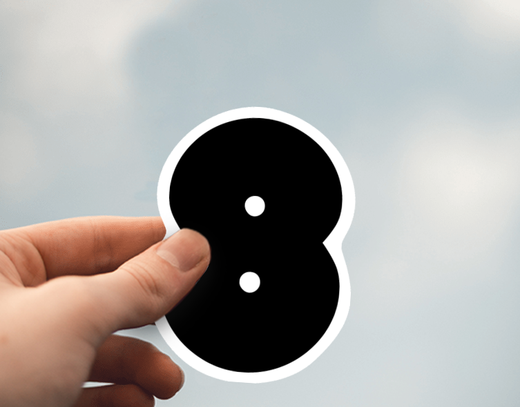 (38) Removable White Vinyl Semi-Glossy Die-Cut Sticker