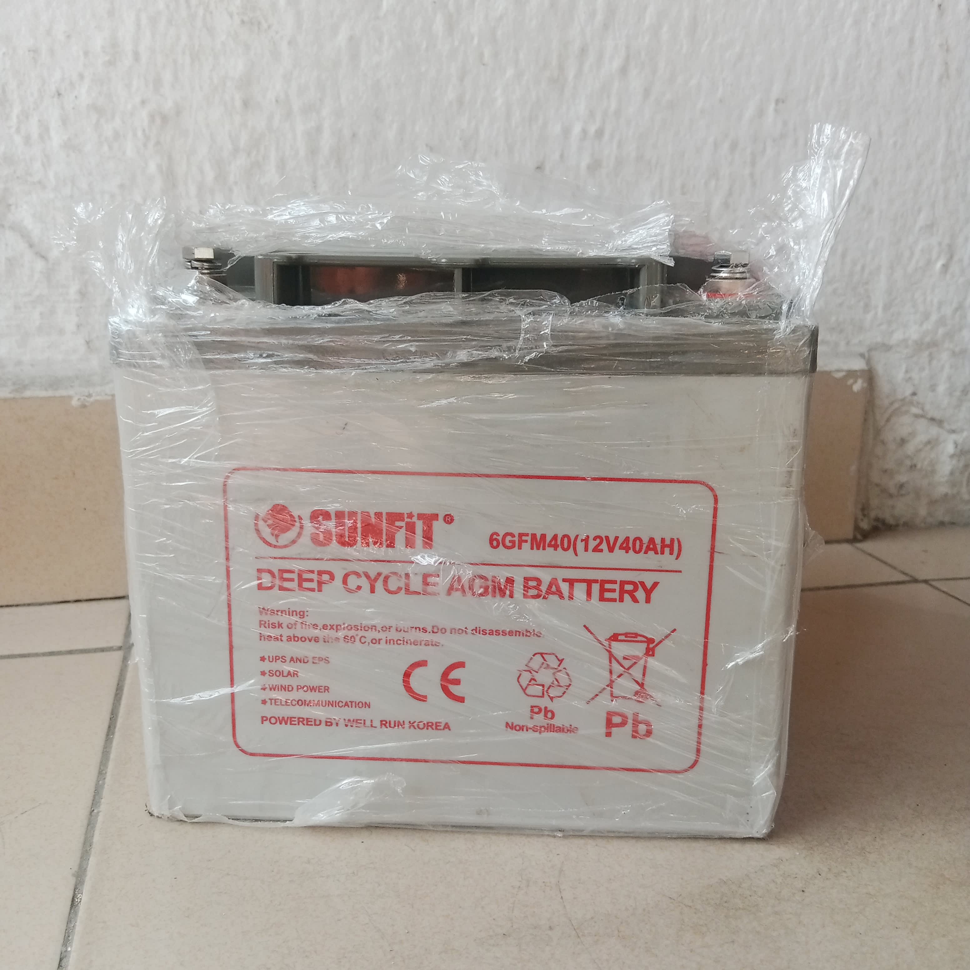 Sunfit deep cycle AGM battery 12v/40a 