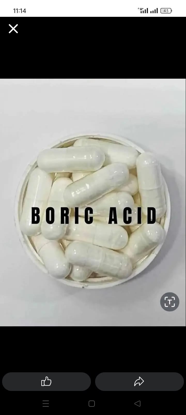 Boric acid capsules 