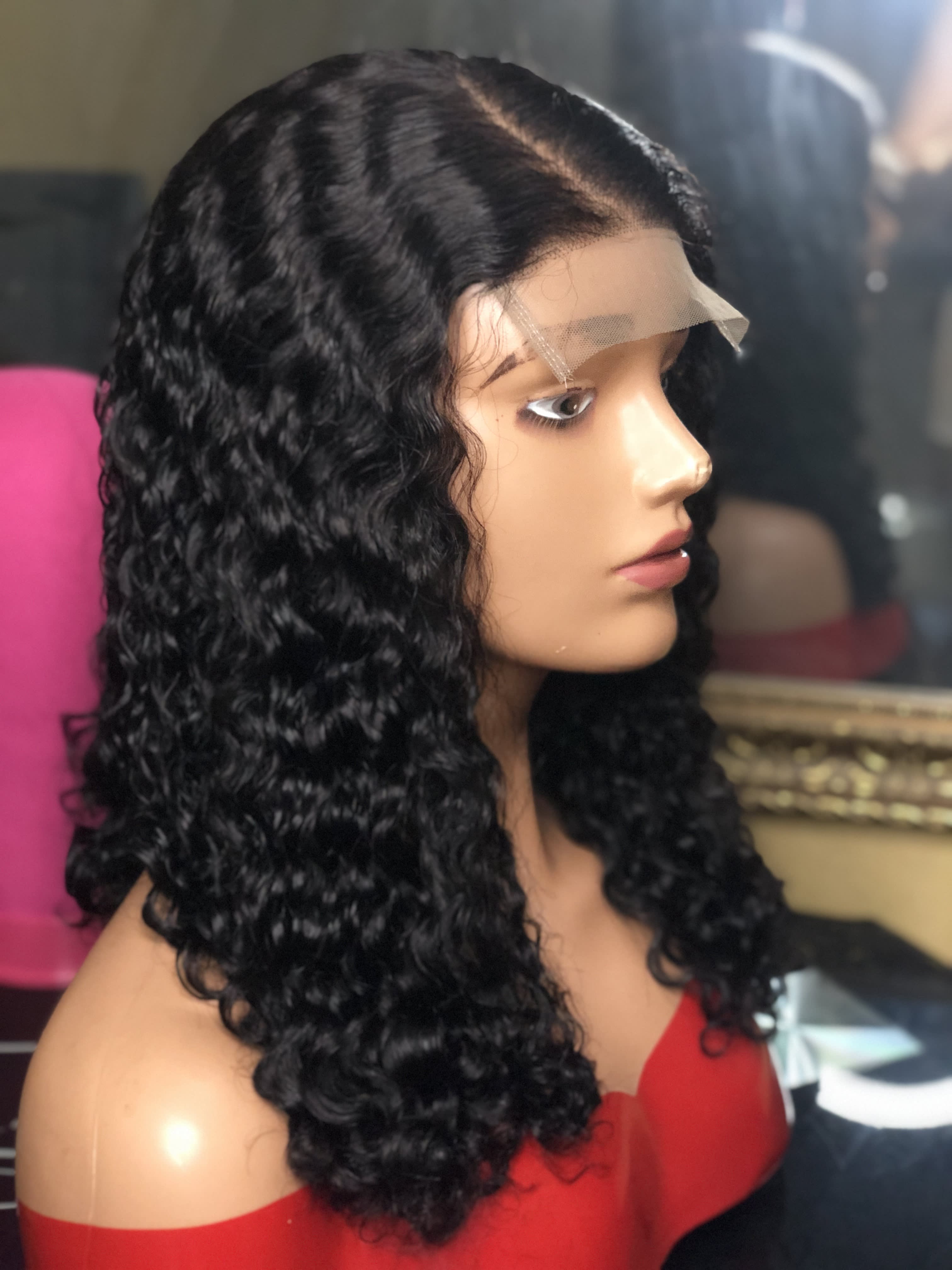 300gram 16inches pixie curls paired with 5by5 closure