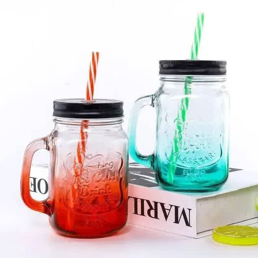 Mason Jar Bottle with Straw