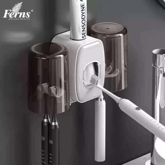 Automatic Toothpaste Dispenser and Toothbrush Holder with Cups