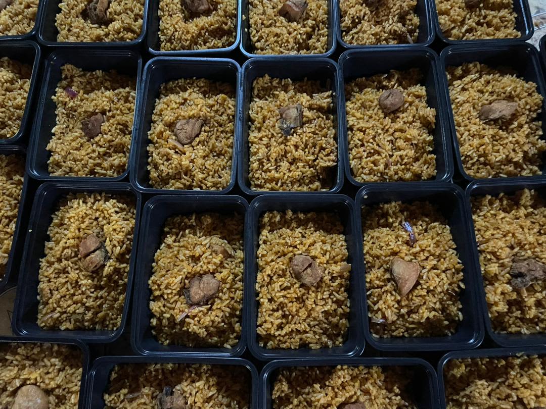 A plate of jollof rice 