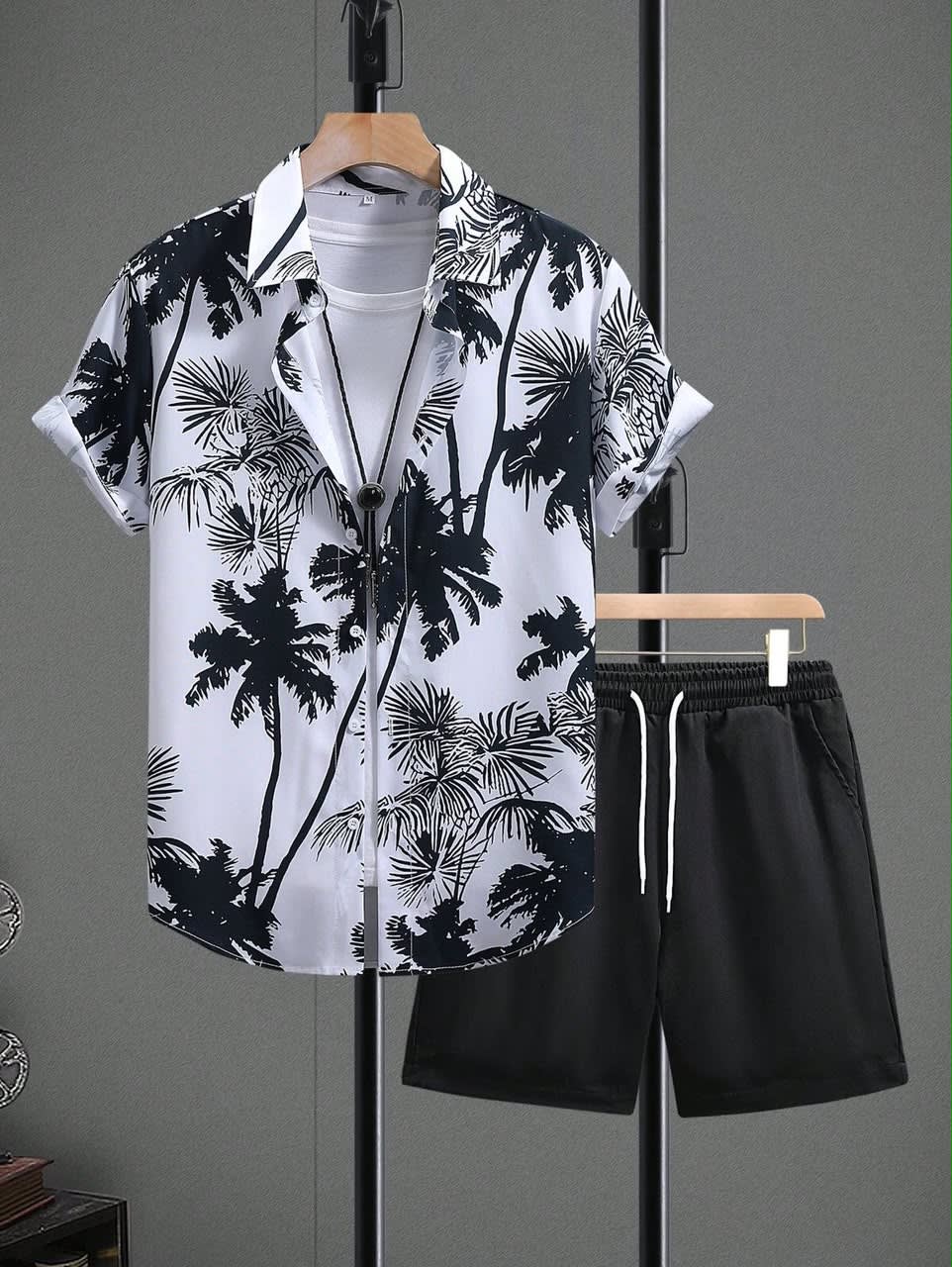 Button Down Shirt & Short with Material