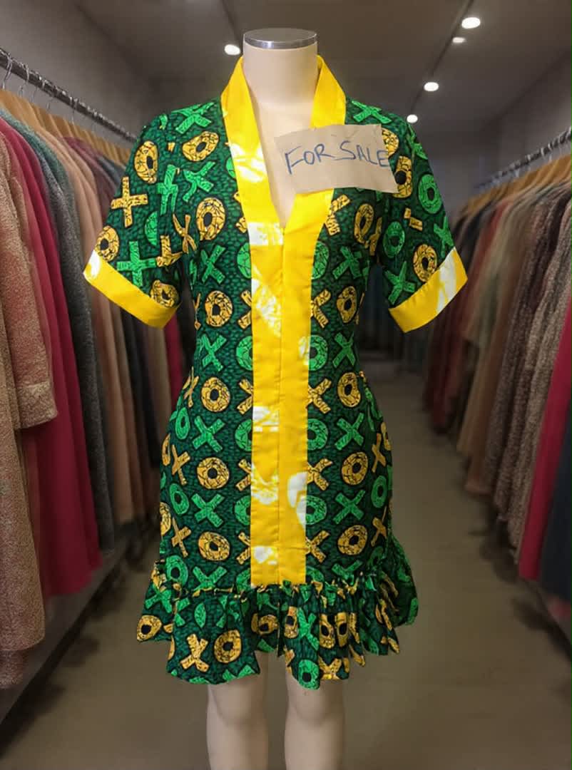 Ankara Short Gown with Material
