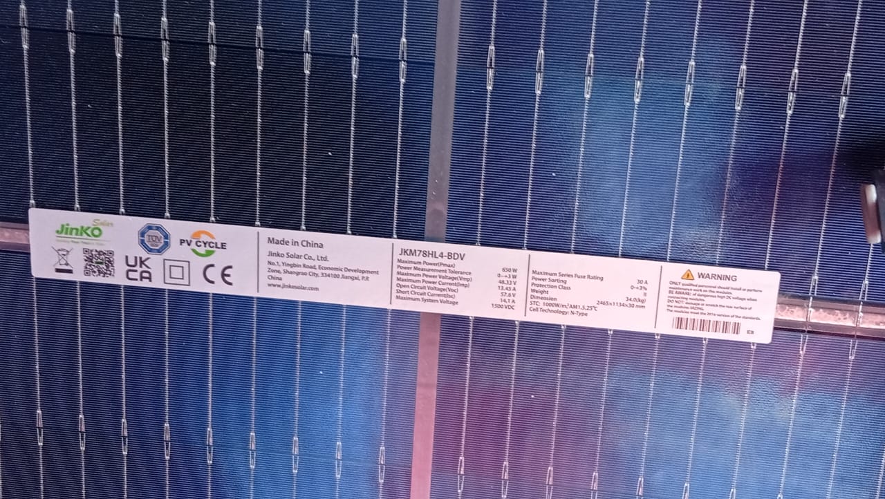 630watts Jinko panel