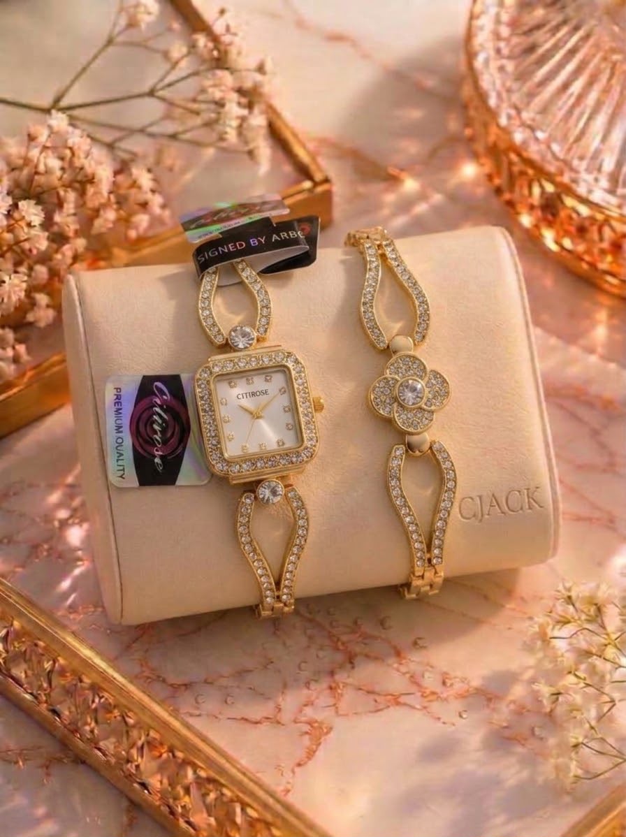 Elegant watch and bracelet