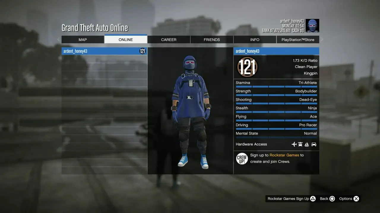 【PS5】 .85 Billion (Pure Cash) 17+ Modded Outfits 230+ Modded Cars RP Rank 121 Fast Run Oppressor MKII Maxed Stats Total Ownership | PSC100