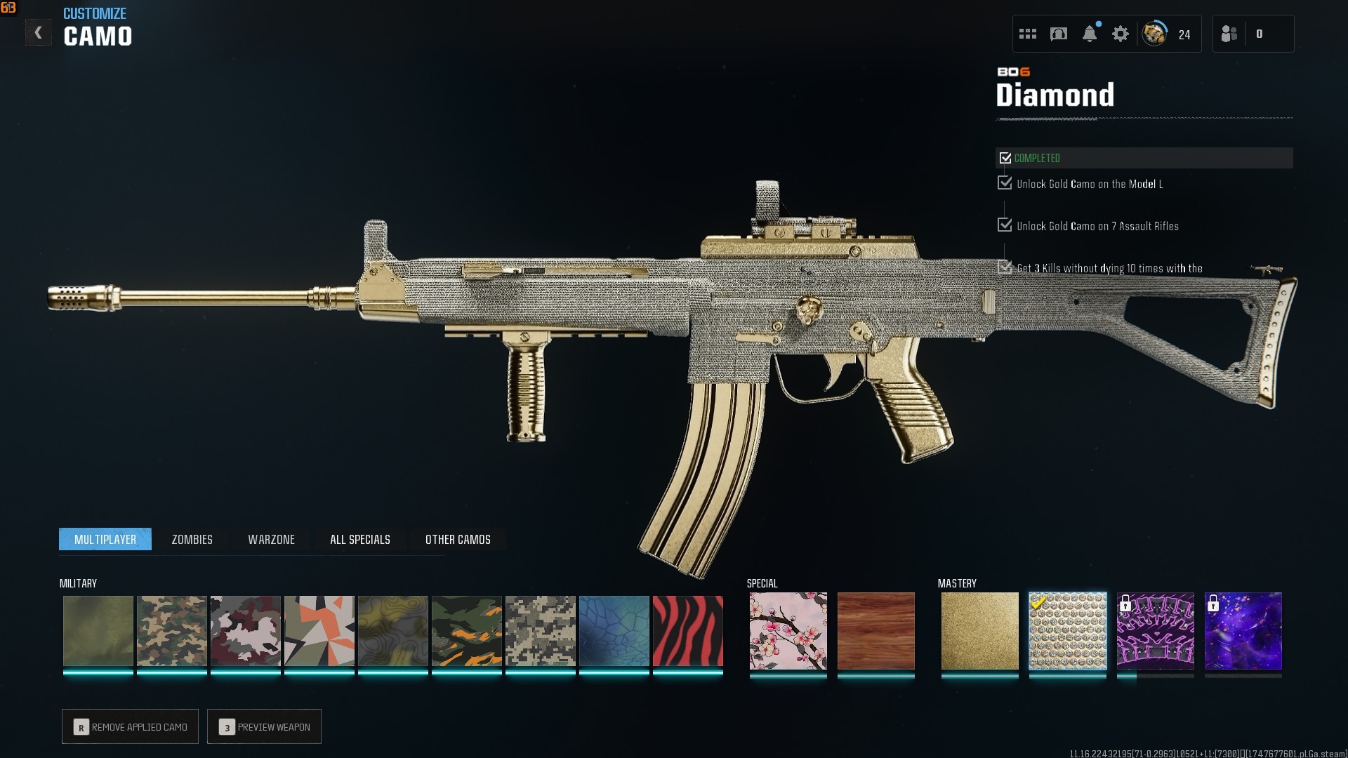 ⭐【WZ4/BO6】🔥【Prestige 4】Blackcell S1 | x14 Gun Leveled | x8 Diamond Camo