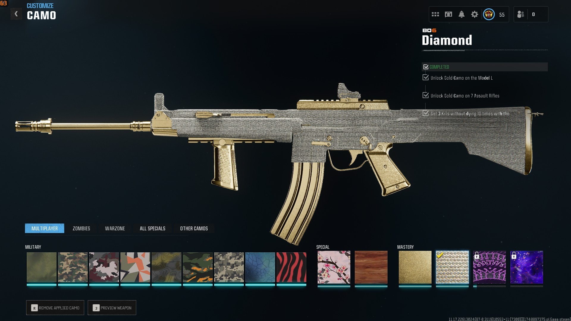 ⭐【WZ4/BO6】🔥【Prestige 2】x12 Guns Leveled | x8 Gold | x4 Diamond | x2 Skins | Ranked Ready 50+ Wins