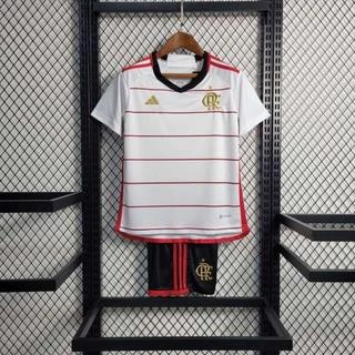 Conjunto infantil Flamengo branco com listras, foto 1