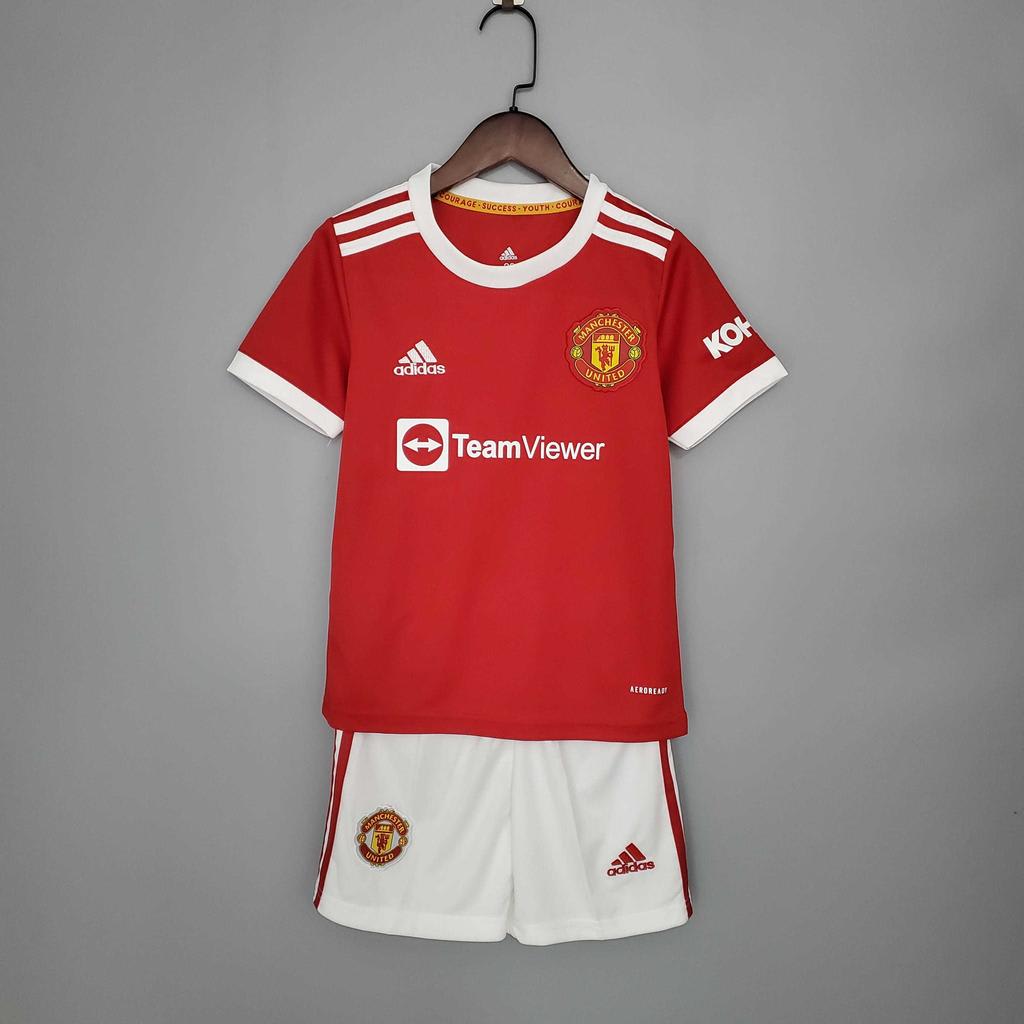 Conjunto infantil Manchester United vermelho e branco, foto 1