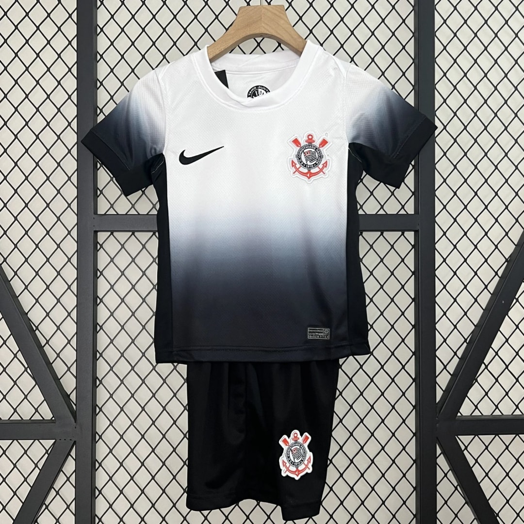 Conjunto infantil Corinthians degradê branco e preto, foto 1