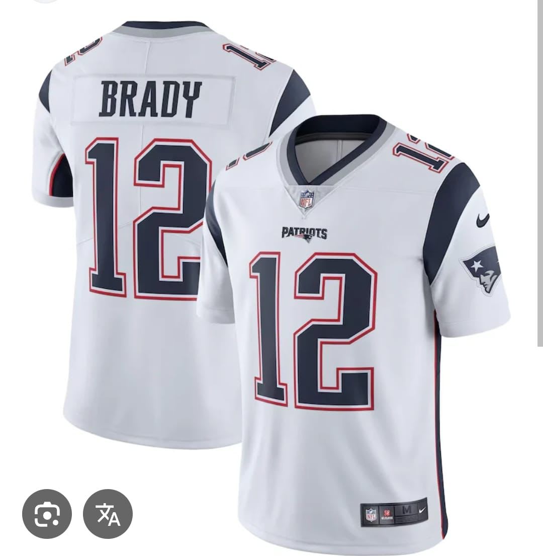 Camisa New England Patriots branca Brady 12, foto 1