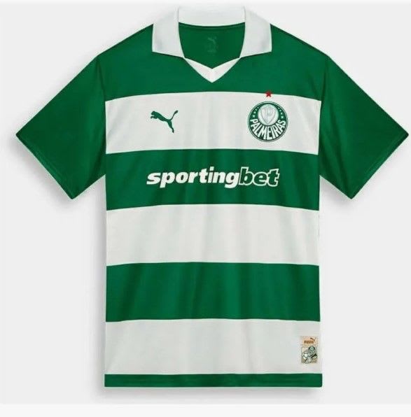 Camisa Palmeiras verde e branca com faixas, foto 1