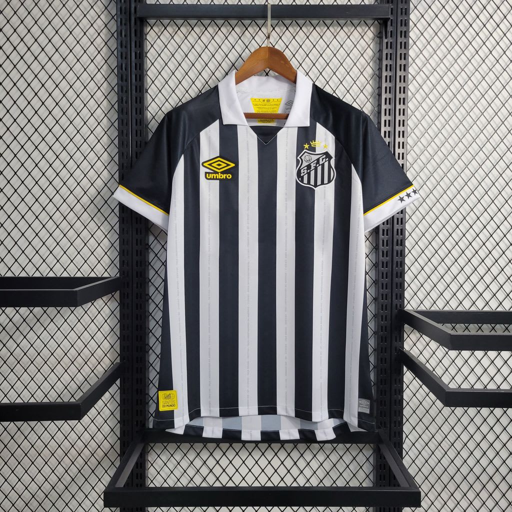 Camisa Santos listrada preta e branca, foto 1