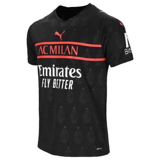 Camisa Milan preta com detalhes vermelhos, foto 1