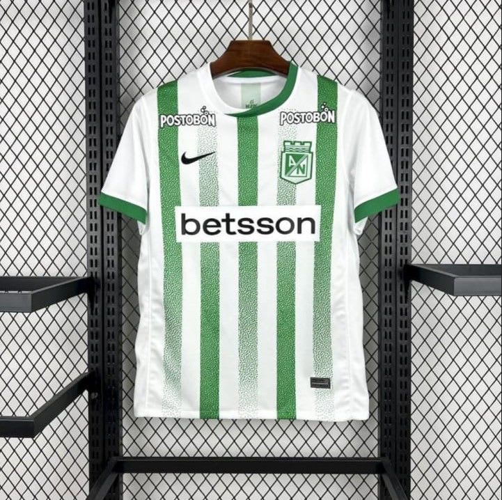 Camisa Atlético Nacional listrada verde e branca, foto 1