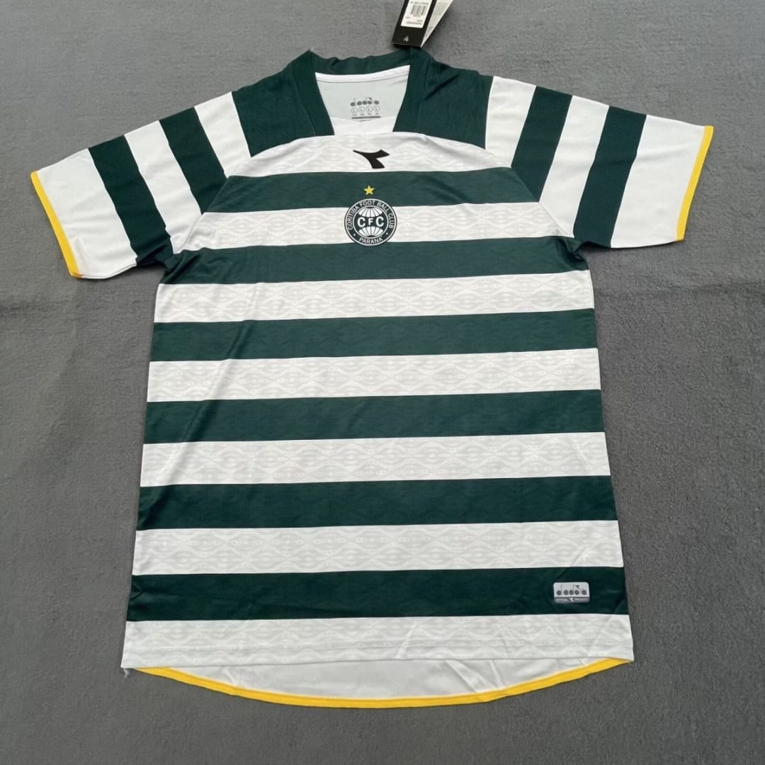 Camisa Coritiba listrada verde e branca, foto 1