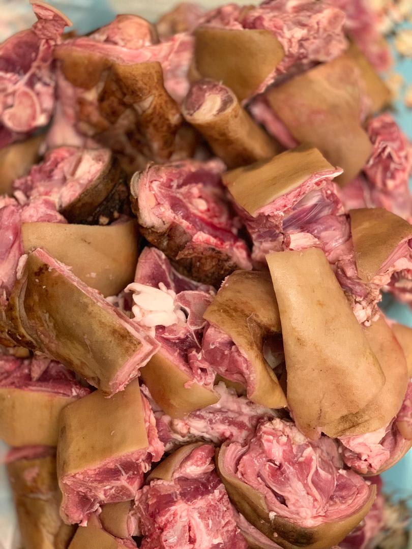 Goat meat with skin