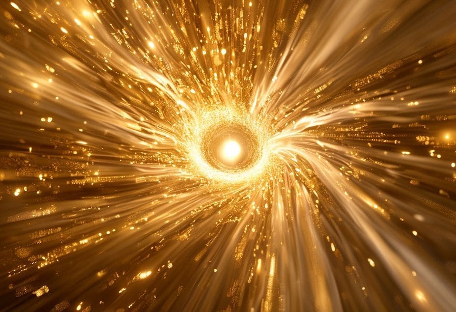 Ascending through a crystal portal of capital.