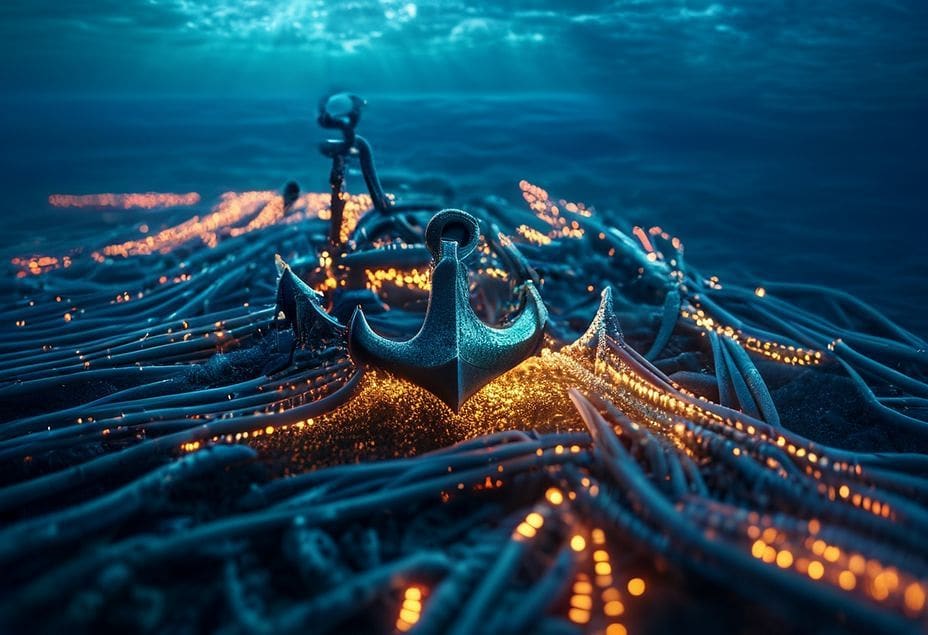 A heavy digital anchor represents the stabilizing effect of institutional capital on the broader Ethereum market dynamics.