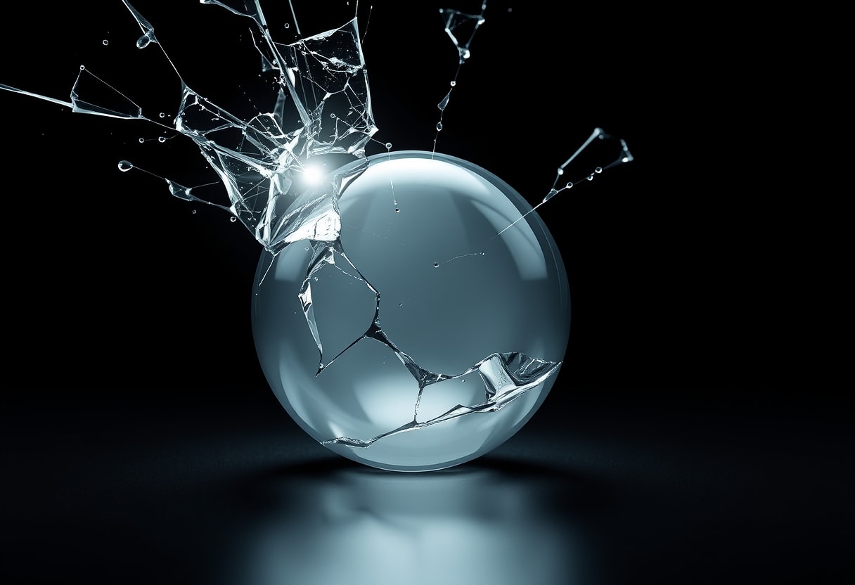 Fragile crystalline structures reflect the current tension as ETH struggles against mounting bearish market pressure.