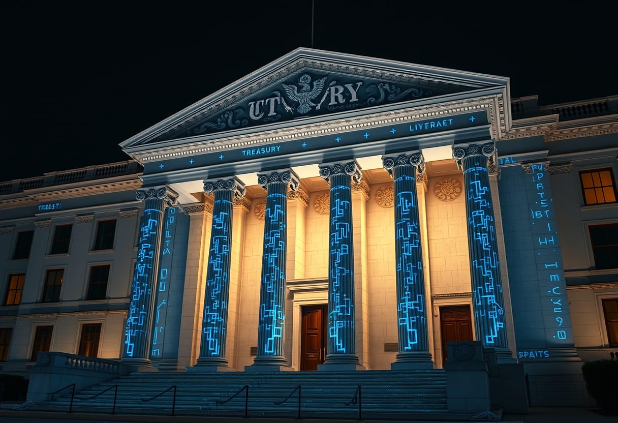 The US Treasury building serves as the new gatekeeper for institutional Bitcoin integration.