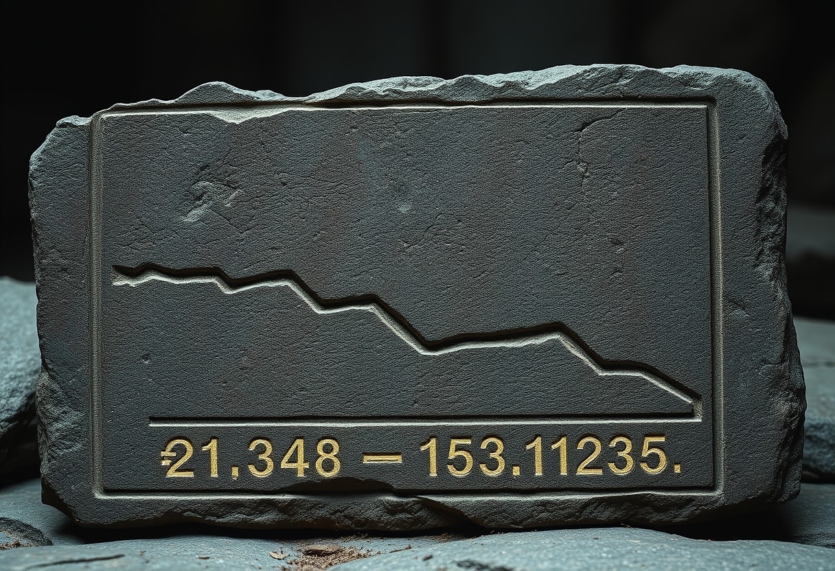 Historical data etched into market memory reveals the significant past volatility in Bitcoin's price trajectory.